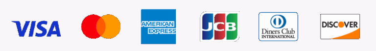 VISA Mastercard AMERICAN EXPRESS JCB Diners Club DISCOVER
